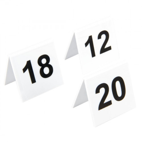 number / Plastic table numbers (free standing v shape) - 11 - 20 - PER SET