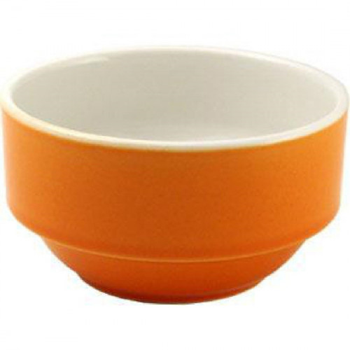 New Horizons Coloured Border Orange Consomme Bowl Solid - 10oz (Box 24) (Direct)