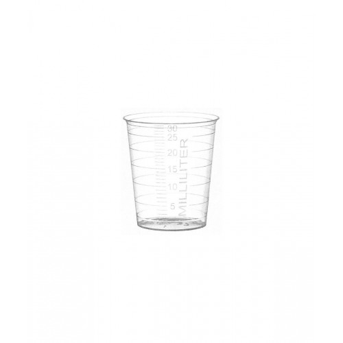 Medicine Pot 30ml Plastic Graduated - Pack of 80 - Available to Order