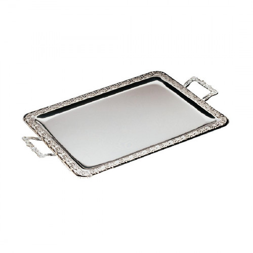 Rectangular Tray St/St Chrome Handles - 60x36cm