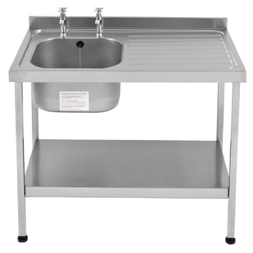 Sissons St/St Sink - 1200mm L/H Bowl inc taps & R/H Drainer Mini Range (Direct)