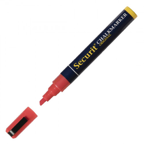 Securit Narrow Chisel Point Marker Red - 2x6mm