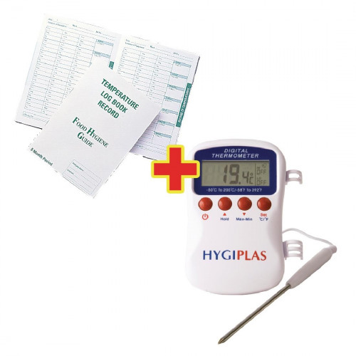 Hygiplas Multistem Thermometer and Temperature Log Book