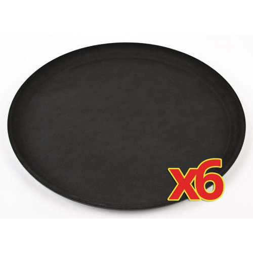Sale Offer : Anti-Slip Plastic Round Tray Black - 356mm 14" C557 (Pack 6)