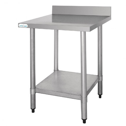 Vogue St/St Wall Table 60mm Upstand - 600x600mm