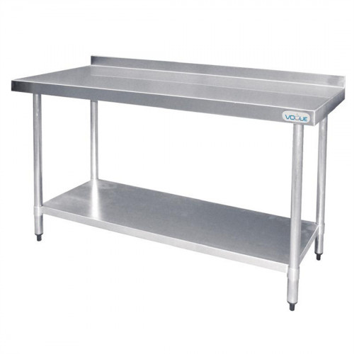 Vogue St/St Wall Table 60mm Upstand - 1200x600mm