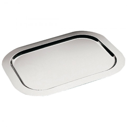 Rectangular Serving Tray with Plain Edge St/St - 480x300x250mm