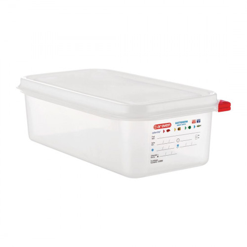 Araven Food Containers with Lid - 4Ltr GN 1/3 (Box 4)