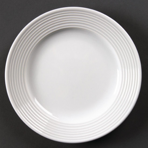 Olympia Linear Wide Rimmed Plate - 15cm 6 1/2 " (Box 12)