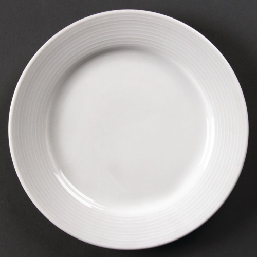 Olympia Linear Wide Rimmed Plate 20cm 8" (Box 12)