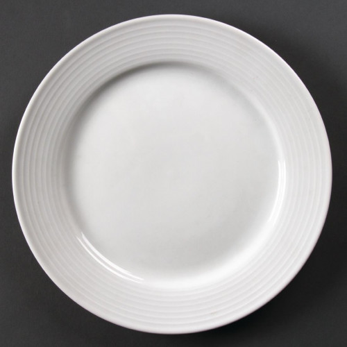 Olympia Linear Wide Rimmed Plate - 25cm 10" (Box 12)