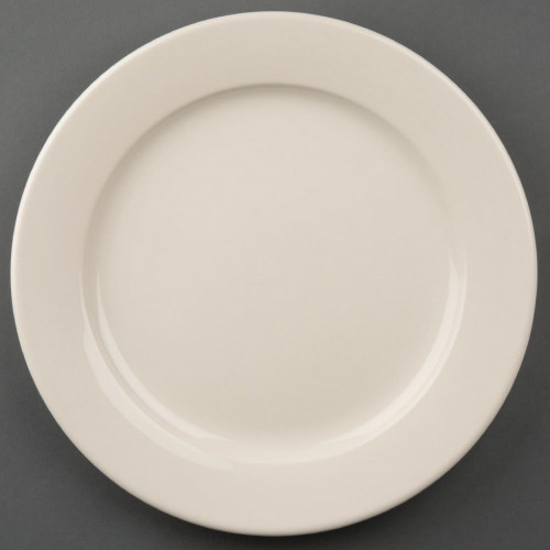 Olympia Ivory Wide Rimmed Plate 25cm 10" (Box 12)