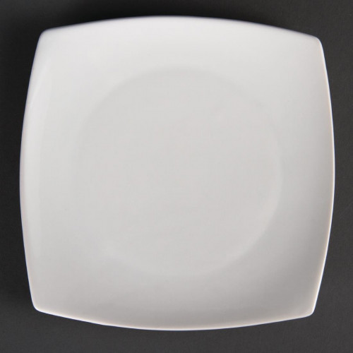 PLATE /OLYMPIA -Whiteware Rounded Square Plate - 185mm/7" - PER BOX OF 12 - U169