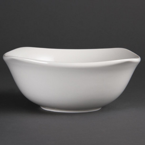Olympia Whiteware Square Rounded Bowl - 22cm 8 1/2" (Box 12)