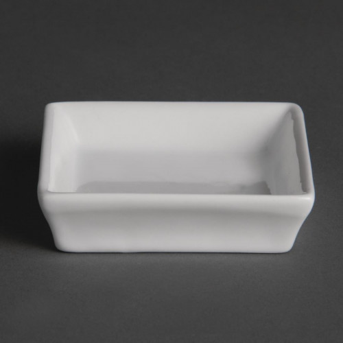 Olympia Whiteware Mini Dish Flat Square White 8x8x2cm (Box 12)