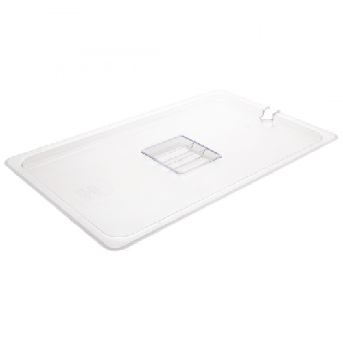 Vogue Clear Polycarbonate GN Notched Lid - 1/1