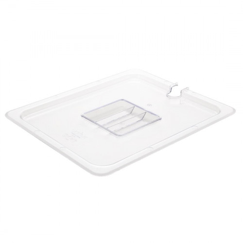 Vogue Clear Polycarbonate GN Notched Lid - 1/2