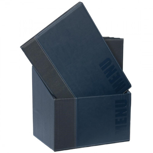 Securit Contemporary Menu Holder Set Blue A4 (Pack 20 with Stand Box)