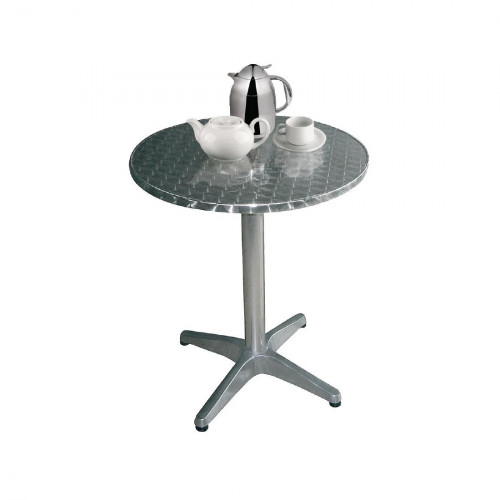 Bolero Round Pedestal Bistro Table St/St Top - 800mm