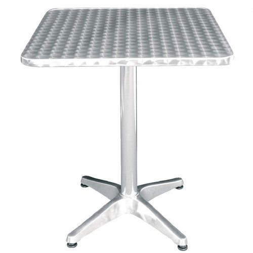 Bolero Square Pedestal Bistro Table St/St Top - 600mm