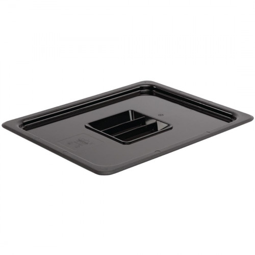 Vogue Black Polycarbonate Lid - 1/2
