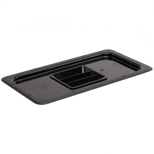 Vogue Black Polycarbonate Lid - 1/3