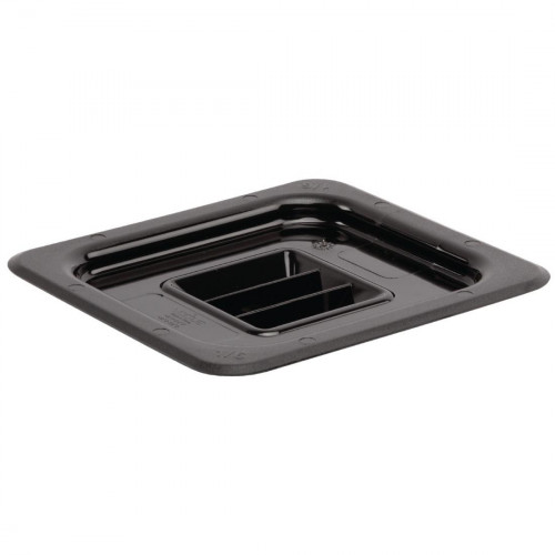 Vogue Black Polycarbonate Lid - 1/6