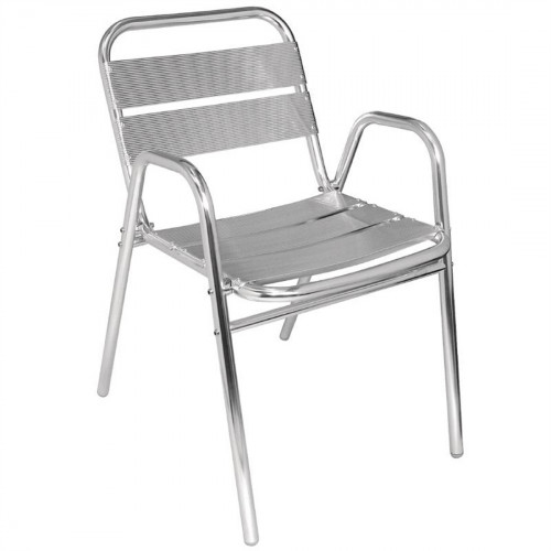 Bolero Stacking Aluminium Chair with Arched Arms (Pack 4)