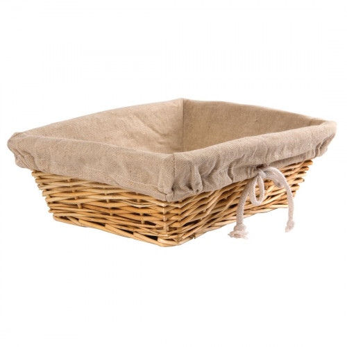 Wicker Basket with Removable Cloth Rectangular - 95x315x230mm