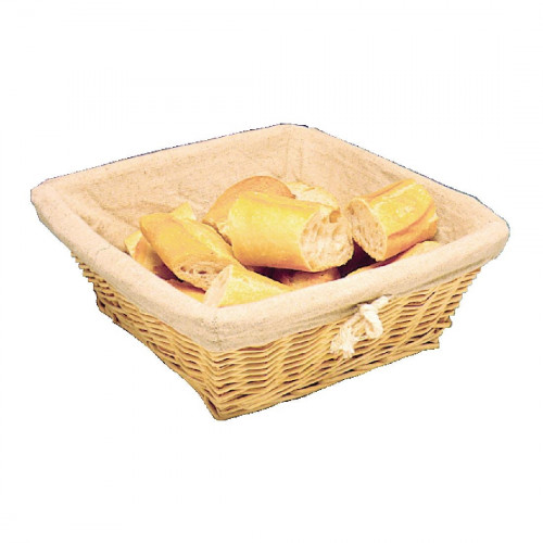 Wicker Basket with Removable Cloth Square - 100x230x230mm
