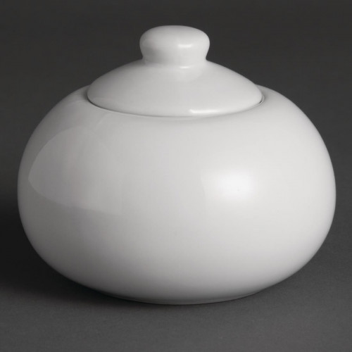 Olympia Whiteware Sugar Bowl with Lid - 100x80mm 4x3 1/4" 9.5oz (Box 12)