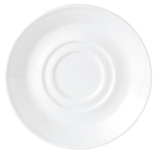 Simplicity White Large Stand/Saucer Double Well - 14.5cm 5 3/4" (Box 36)