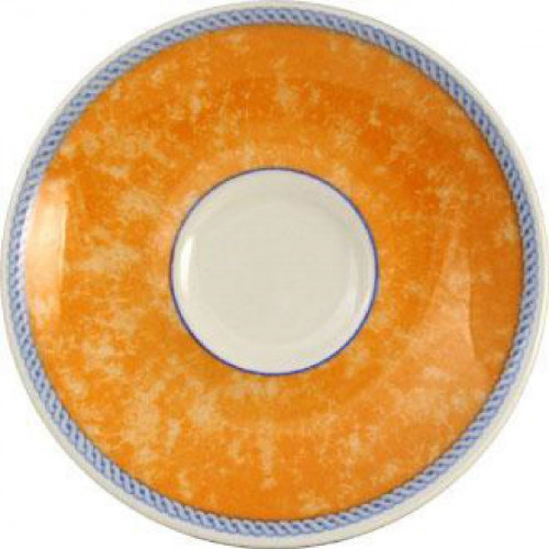 New Horizons Coloured Border Orange Espresso Saucer 4.5" (Box 24) (Direct)