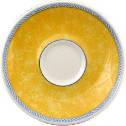 New Horizons Coloured Border Yellow Espresso Saucer 4.5" (Box 24) (Direct)