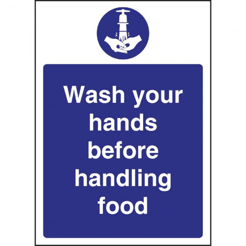 Wash Hands Before Handling Food Sign (Self-Adhesive)