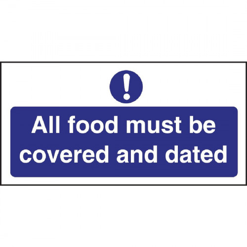 All Food Covered & Dated Sign S/A - 100x200mm