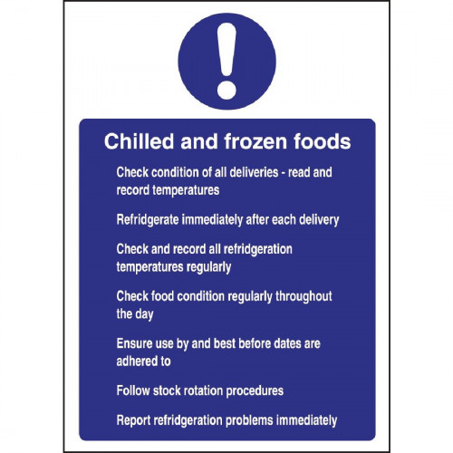 Chilled & Frozen Foods Sign - 300x200mm (Self Adhesive)