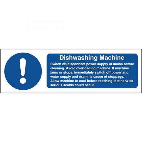 Dishwasher Safety Sign - 100x300mm (Self Adhesive)