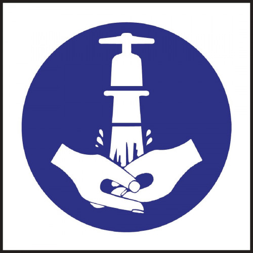 Wash Hands Symbol Sign (Self-Adhesive)