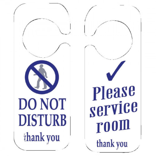 Vogue Do Not Disturb/Service Room Door Hang Sign - 205x80mm 8x3" (Pack 10)