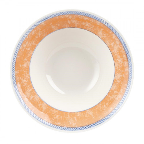 New Horizons Coloured Border Orange Small Salad Bowl (Box 12) (Direct)