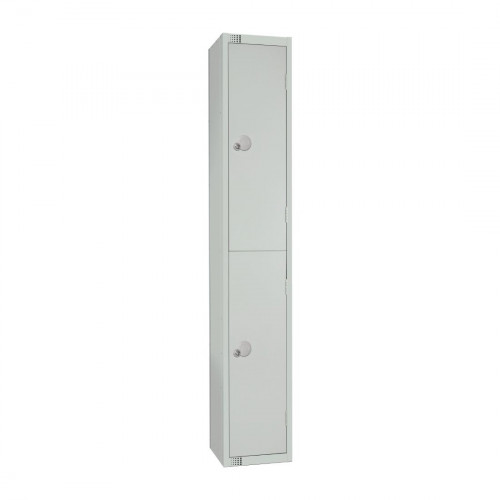 300mm Deep Locker 2 Door Camlock Mid Grey - 1800x300x300mm (Direct)