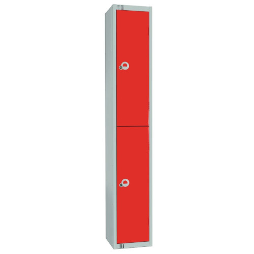 300mm Deep Locker 2 Door Padlock Red - 1800x300x300mm (Direct)