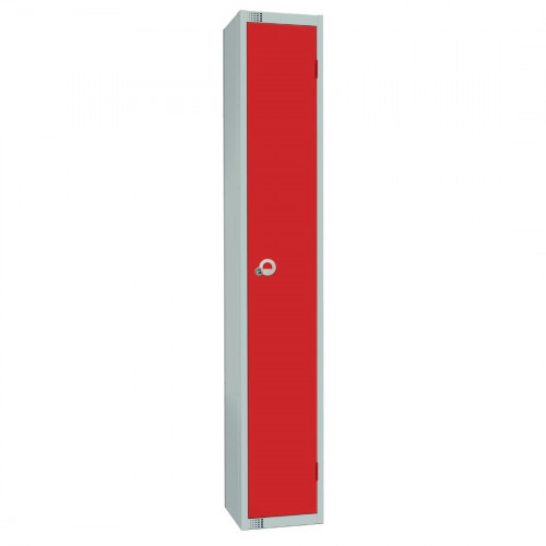 450mm Deep Locker 1 Door Camlock Red with Sloping Top (Direct)