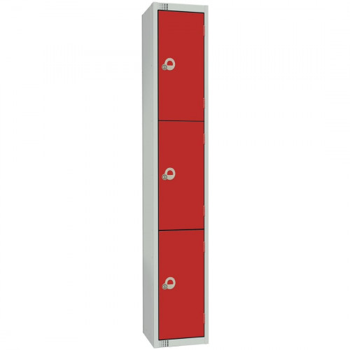 450mm Deep Locker 4 Door (Electronic Lock) Red with Sloping Top (Direct)