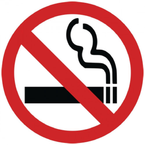 No Smoking Symbol Window - 100x100mm (Self Adhesive)
