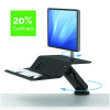 Fellowes Lotus Sit Stand Work Station Single Screen Black 8081701