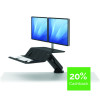 Fellowes Lotus Sit Stand Work Station Dual Screen Black 8081601
