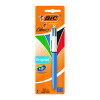 BIC 4 COLOURS RETRACT BALL PEN PK10