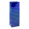 Striped Bottle Bag Blue/Silver (Pack of 6) 26655-4